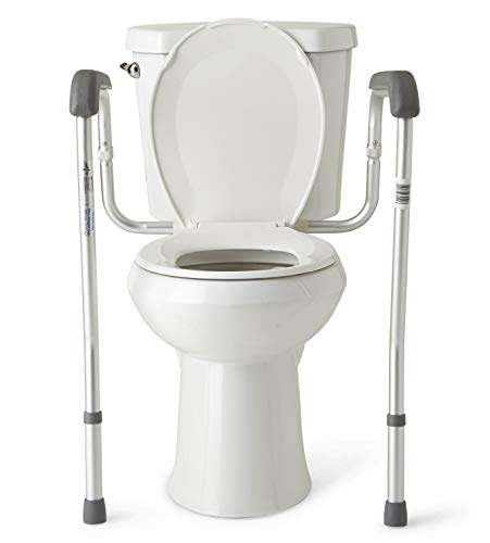 Medline Toilet Safety Rails, Safety Frame for Toilet with Easy Installation, Height Adjustable Legs, Bathroom Safety, Foam Armrests, Easy to Clean, Aluminum Frame, 250lb. Weight Capacity from Medline Industries Healthcare
