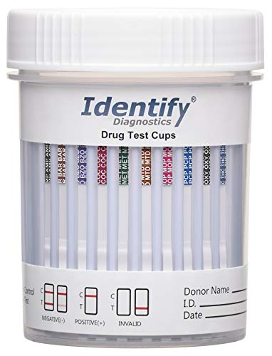 5 Pack Identify Diagnostics 10 Panel Drug Test Cup - Testing Instantly for 10 Different Drugs THC, COC, OXY, MOP, AMP, BAR, BZO, MET, MTD, PCP ID-CP10 (5) from Medical Distribution Group