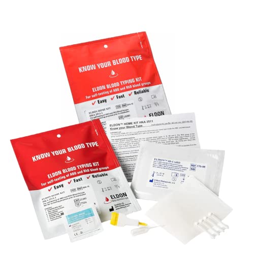 Eldoncard Blood Type Test (Complete Kit) - Air Sealed Envelope, Safety Lancet, Micropipette, Cleansing Swab - 2 Pack by Eldon Biologicals