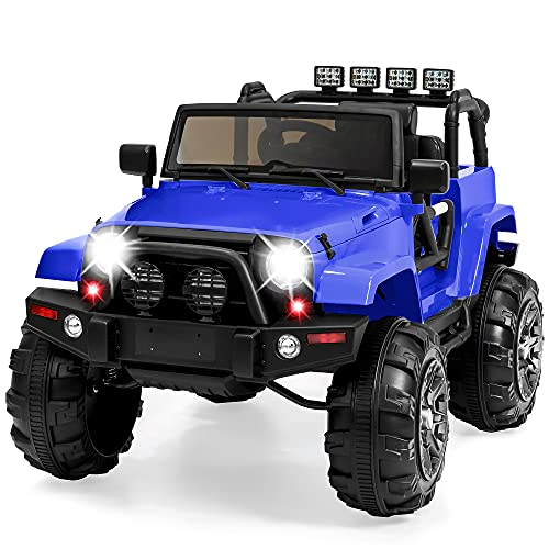 Best Choice Products Kids 12V Ride On Truck, Battery Powered Toy Car w/ Spring Suspension, Remote Control, 3 Speeds, LED Lights, Bluetooth - Blue from Best Choice Products