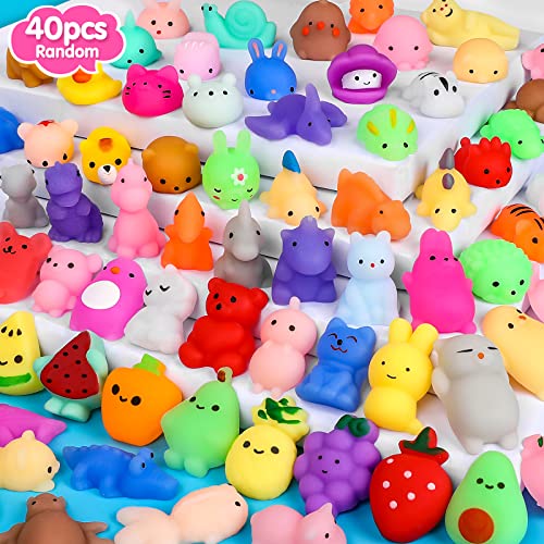 LUDILO 40Pcs Mochi Squishy Toys Mini Squishies Kawaii Animal Squishys Party Favors for Kids Unicorn Cat Panda Miniature Novelty Toys Class Prizes Birthday Gifts Stress Relief Toy for Adults, Random by LUDILO