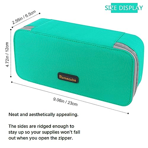 Homecube Big Capacity Pencil Pen Case Large Storage Bag Pouch Holder Box Desk Organizer with Zipper Stationery School & Office Supplies - Green from Homecube