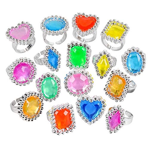 Rhode Island Novelty Plastic Jewel Rings, 24 Count Assortment from Rhode Island Novelty