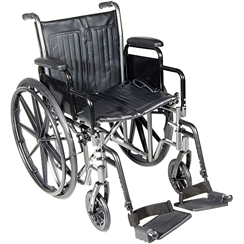 McKesson Wheelchair Steel 18"W x 16"D Swing-Away Footrest 146-SSP218DDA-SF from Drive Medical - McKesson