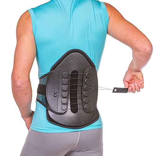BraceAbility Lumbar Decompression Back Brace - Adjustable Semi-Rigid Lumbosacral Corset Belt for Discectomy, Laminectomy, Disc Injury, Back Muscle Spasms, Pre and Post Spine Surgery Protection (Large) from BraceAbility