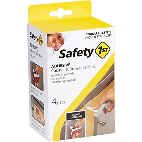 Safety 1st Adhesive Cabinet 4 Piece Latch for Childproofing, White, One Size by Dorel Juvenile Group-CA