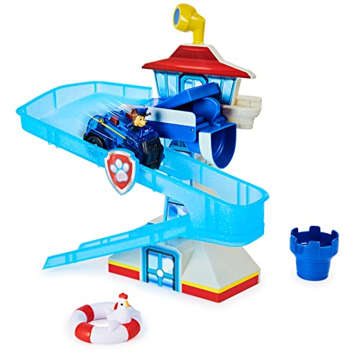 Paw Patrol, Adventure Bay Bath Playset with Light-up Chase Vehicle, Bath Toy for Kids Aged 3 and up from Spin Master