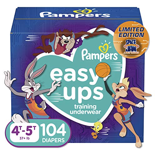 Pampers Easy Ups Space Jam Training Pants Girls and Boys, 4T-5T (Size 6), 104 Count by AmazonUs/PRFY7