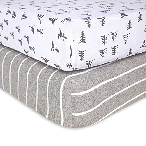 Burt's Bees Baby - Fitted Crib Sheets, 2-Pack, Boys & Unisex 100% Organic Cotton Crib Sheet for Standard Crib and Toddler Mattresses (Pine Forest) by Ayablu Incorporated / DBA Burtâs Bees Baby