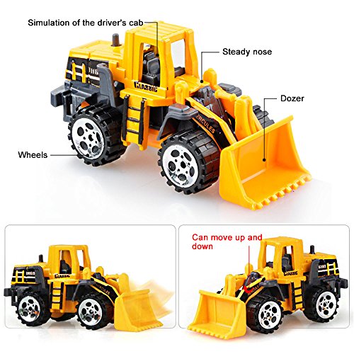 Gimilife Play Vehicles, 6 Set Toy Construction Vehicles, Assorted Trucks Mini Car Toy, Friction Powered Push & Play Engineering Vehicles for Age 3 Years and Up Boys and Girls as Gift from Gimilife