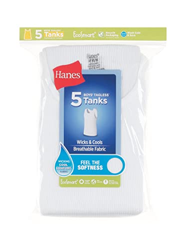Hanes Boys' Tank, White, X Large from Hanes