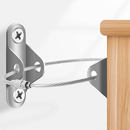10 Pcs Furniture Anchors(Baby Proofing), Anti-Tip Metal Baby Furniture Straps, Pet/Child/Baby Protecting, Baby Safety Wall Anchor, for Cabinet, Wardrobe, Drawers, Dresser, Bookshelf(400lbs Tension) by CICICO