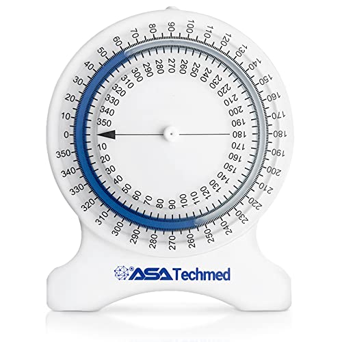 ASATechmed Bubble Inclinometer, Leak Free Complete Range of Motion Measuring Tool for Physiotherapy, Chiropractors, Occupational and Physical Therapy Professionals & Students, 360 Degree Rotation Tool by ASA TECHMED