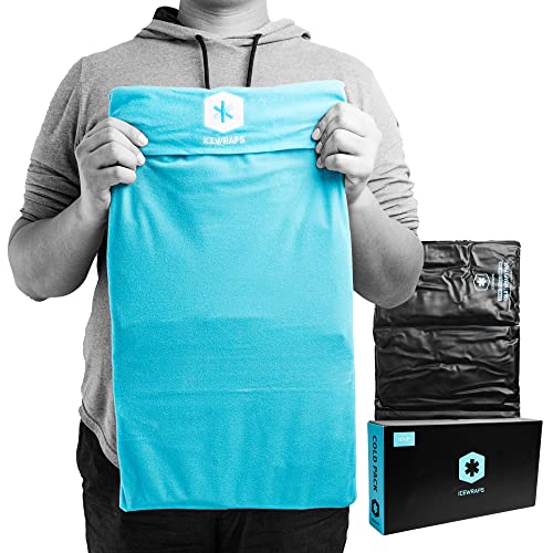 ICEWRAPS 12âx21â Reusable Ice Pack with Soft Fabric Cover - Oversize Flexible Cold Therapy Wrap for Back, Hip, Knee Injuries, Sciatica, and Chronic Pain Relief by ICEWRAPS