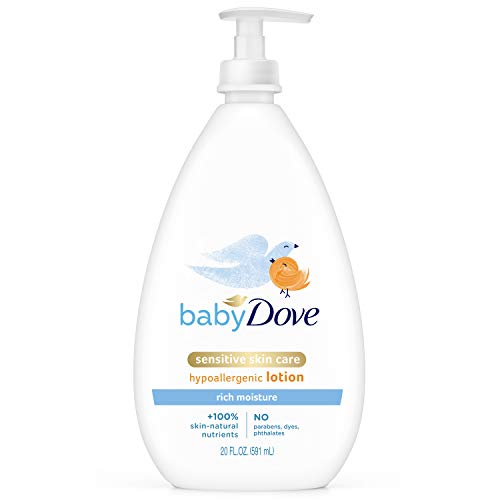 Baby Dove Sensitive Skin Care Body Lotion For Delicate Baby Skin Rich Moisture With 24-Hour Moisturizer, 20 fl oz (Package May Vary) from Unilever