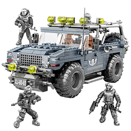 RANI PRIZE Special Forces US Lions Action Figures with Play Figure Vehicle, Accessories â Army Men Military Toys for Kids Ages 10 and Up â Military Vehicle Building Toys Playset - 736 PCS from RANI PRIZE