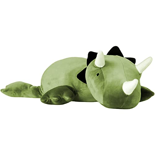 Plupiapio 2lbs Cute Soft Dinosaur Weighted Stuffed Animals, 14 inch Green Dino Stuffed Plush Animal Throw Pillows, Kawaii Plushies Hugging Toy Gifts for Kids by Minimin