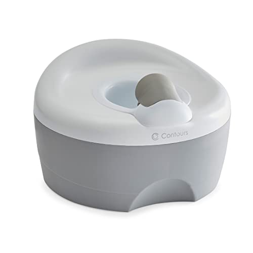 Contours Bravo 3-in-1 Potty System - Potty Chair, Toilet Trainer, Step Stool All in One, Grey by Kolcraft