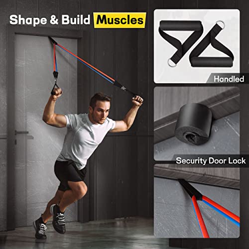 Resistance Band Set, Workout Bands for Men and Women, Exercise Bands with Door Anchor, Handles, Legs Ankle Straps for Muscle Training, Physical Therapy, Shape Body from AllvodesBands