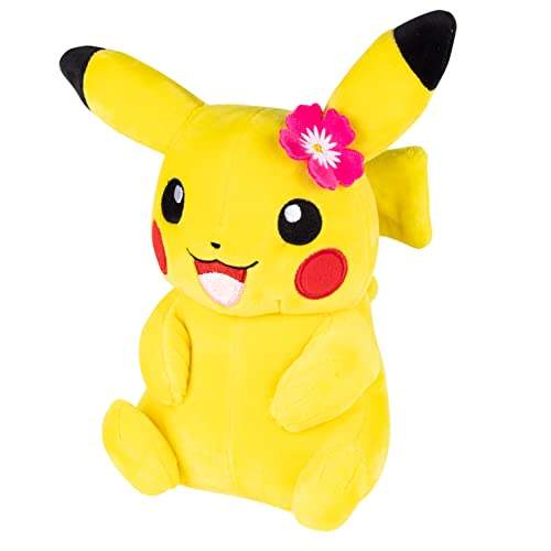 PokÃ©mon Pikachu with Pink Flower Plush Stuffed Animal Toy, 8" - Officially Licensed - Easter Gift for Kids by Jazwares