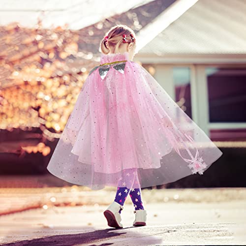 Meland Princess Dress up Clothes for Little Girls - 11Pcs Princess Cape with Crown, Princess Dresses for Girls 3-8 Birthday Gifts by 