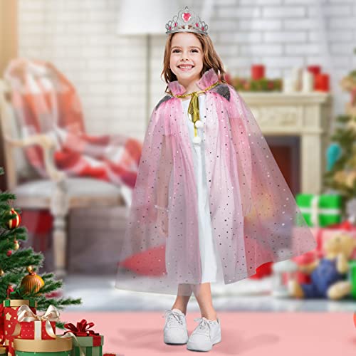 Meland Princess Dress up Clothes for Little Girls - 11Pcs Princess Cape with Crown, Princess Dresses for Girls 3-8 Birthday Gifts by 