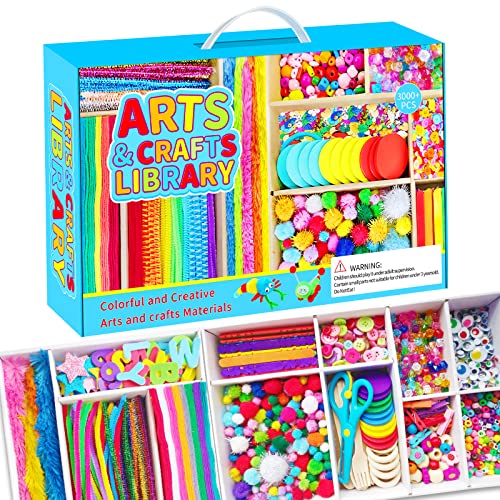 Itopstar Arts and Crafts for Kids - 3000+ Piece Deluxe Craft Chest - Giant Craft Box for Kids Art Supplies from Itopstar