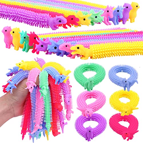 YUJUN 24PCS Stretchy Strings Fidget Toys, Colorful Sensory Worm Fidget Stretchy Toys for Kids Autistic Children Adults Relief Relaxing Anxiety Stress for Children Party Favors Gifts from YUJUN