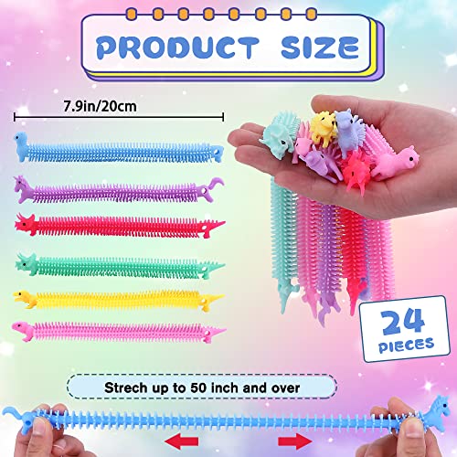 YUJUN 24PCS Stretchy Strings Fidget Toys, Colorful Sensory Worm Fidget Stretchy Toys for Kids Autistic Children Adults Relief Relaxing Anxiety Stress for Children Party Favors Gifts from YUJUN