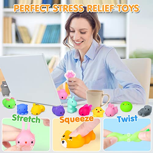 30 Pcs Mochi Squishy Toys Easter Egg Fillers Party Favors for Kids Easter Gifts Basket Stuffers Kawaii Mini Animal Squishies Stress Relief Toys Squeeze Toy Classroom Prize Reward for Boy Girl Random from SILVIA