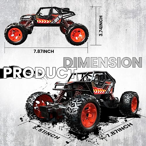 DEERC Remote Control Car with Metal Shell, 60+ Mins, 2.4G Remote Control Truck, RC Cars Crawler for Boys, RC Monster Trucks, Toy Vehicle Car Gift for Kids Adults Girls by Xiamen Huoshiquan Import & Export CO.,Ltd.