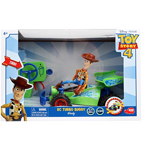 Jada Disney Pixar Toy Story 4 Turbo Buggy W/Woody Radio Control Vehicle, 2.4 Ghz, 1: 24 from Dickie Toys