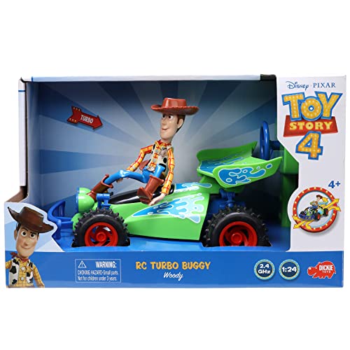 Jada Disney Pixar Toy Story 4 Turbo Buggy W/Woody Radio Control Vehicle, 2.4 Ghz, 1: 24 from Dickie Toys