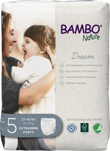 Bambo Nature Premium Eco-friendly Training Pants, Size 5 (27-40 Lbs), 20 Count by AmazonUs/KCKAC