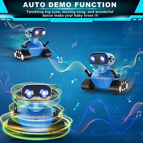 Hamourd Robot Toys for Boys Girls, Rechargeable Remote Control Robots, Emo Robot with Auto-Demonstration, Flexible Head & Arms, Dance Moves, Music, Shining LED Eyes, Kids Toys for 5+ Years Old Boys by Hamourd