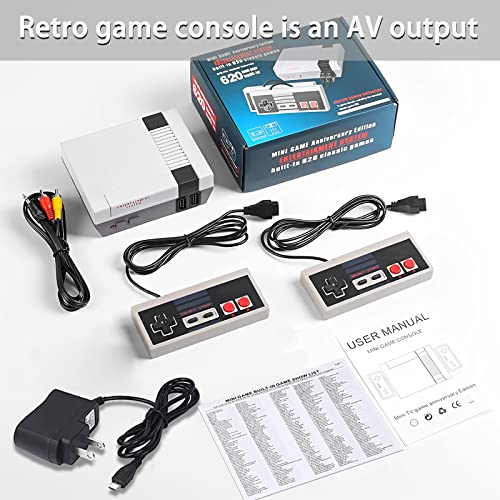 Retro Game Console,Classic Mini Retro Game Console, Classic Mini Console Built-in with 620 Classic Retro Gamesï¼AV Output,Plug and Play Video Game Console from Jusubb