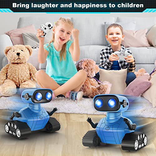 Hamourd Robot Toys for Boys Girls, Rechargeable Remote Control Robots, Emo Robot with Auto-Demonstration, Flexible Head & Arms, Dance Moves, Music, Shining LED Eyes, Kids Toys for 5+ Years Old Boys by Hamourd