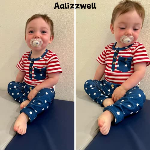 Aalizzwell Newborn Baby Boys 4th of July Clothes 1st Independence Day Outfit American Flag Clothing NB USA Patriotic Stars Stripes from 
