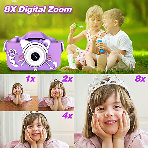 Goopow Kids Camera Toys for 3-8 Year Old Girls,Children Digital Video Camcorder Camera with Cartoon Soft Silicone Cover, Best Christmas Birthday Festival Gift for Kids - 32G SD Card Included from Goopow