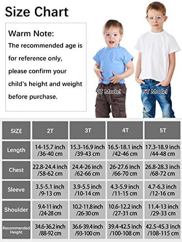 Poroka 5 Pack Toddler Boys Short Sleeve T-Shirt Basic Layering T-Shirt Crew Neck Cotton T-Shirt for Baby Toddler by Poroka