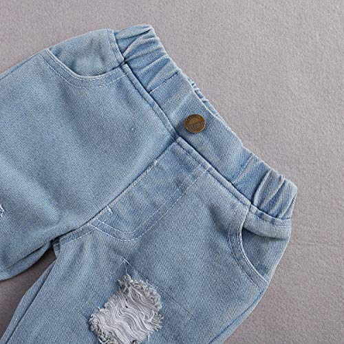 Baby Girl Clothes Outfits Toddler Infant Baby Romper Top+Jeans Clothing Set White by Yvowming