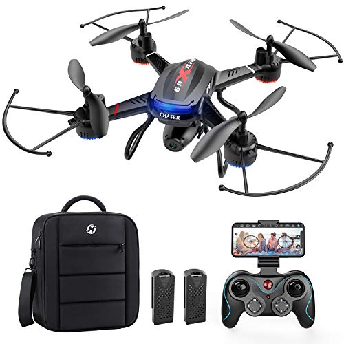 Holy Stone F181W 1080P FPV Drone with HD Camera for Adult Kid Beginner, RC Quadcopter with Carrying Case, Voice Control, Gesture Control, Wide-Angle Live Video, Altitude Hold, 2 Batteries, Easy to Fly by Holy Stone