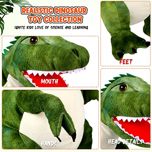 15.7 Inch Plush T-Rex Dinosaur Plush Stuffed Animal with 5 Cute Little Dinosaurs in Tummy Carrier Soft Cuddly Stuffed Animal Pillow for Birthday Party Favor Boys, Girls Nursery Decoration Idea from Chalyna