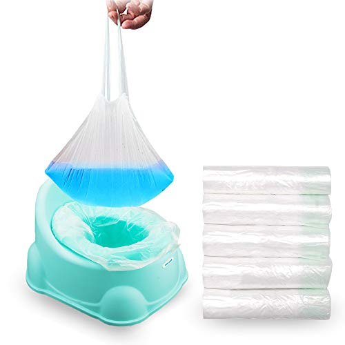 Potty Liners Disposable, Travel Potty Chair Liners with Drawstring Universal Training Toilet Seat Potty Bags Cleaning Bag for Kids Toddlers from TWOPJ