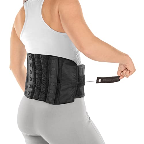 BraceAbility Lower Back & Spine Pain Brace | Adjustable Corset Support for Lumbar Strain, Arthritis, Spinal Stenosis and Herniated Discs (One Size - Fits Men & Women with 28" - 60" Waist) from BraceAbility