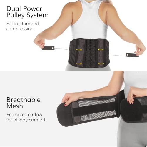 BraceAbility Lower Back & Spine Pain Brace | Adjustable Corset Support for Lumbar Strain, Arthritis, Spinal Stenosis and Herniated Discs (One Size - Fits Men & Women with 28" - 60" Waist) from BraceAbility