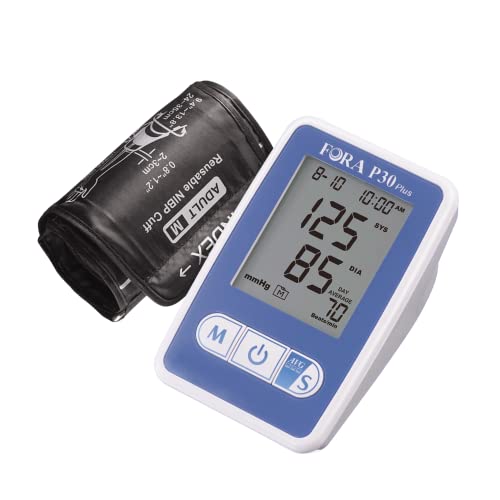 FORA P30 Plus Medical Grade Arm Blood Pressure Monitor, Made in Taiwan, IRB & Smart Averaging Technology. Adjustable Cuff that Fits Arms 9.4-16.9 inches (24-43 cm) in circumference. by Taidoc