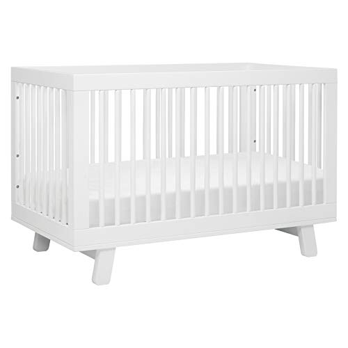 Babyletto Hudson 3-in-1 Convertible Crib with Toddler Bed Conversion Kit in White, Greenguard Gold Certified by Babyletto