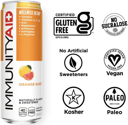 LIFEAID IMMUNITYAID Support Blend, Echinacea, Zinc, Astragalus and Vitamin C, IMMUNITY AID, 144 Fl Oz (Pack of 12) from LifeAID Beverage Co.