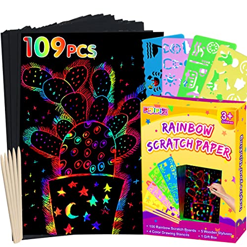 pigipigiÂ RainbowÂ ScratchÂ PaperÂ Art -Â 109Â PcsÂ MagicÂ ScratchÂ OffÂ Craft Kit for Kids Color Drawing Note Pad Supply forÂ ChildrenÂ GirlsÂ BoysÂ DIYÂ PartyÂ FavorÂ GameÂ ActivityÂ BirthdayÂ ChristmasÂ ToyÂ GiftÂ Set by pigipigi